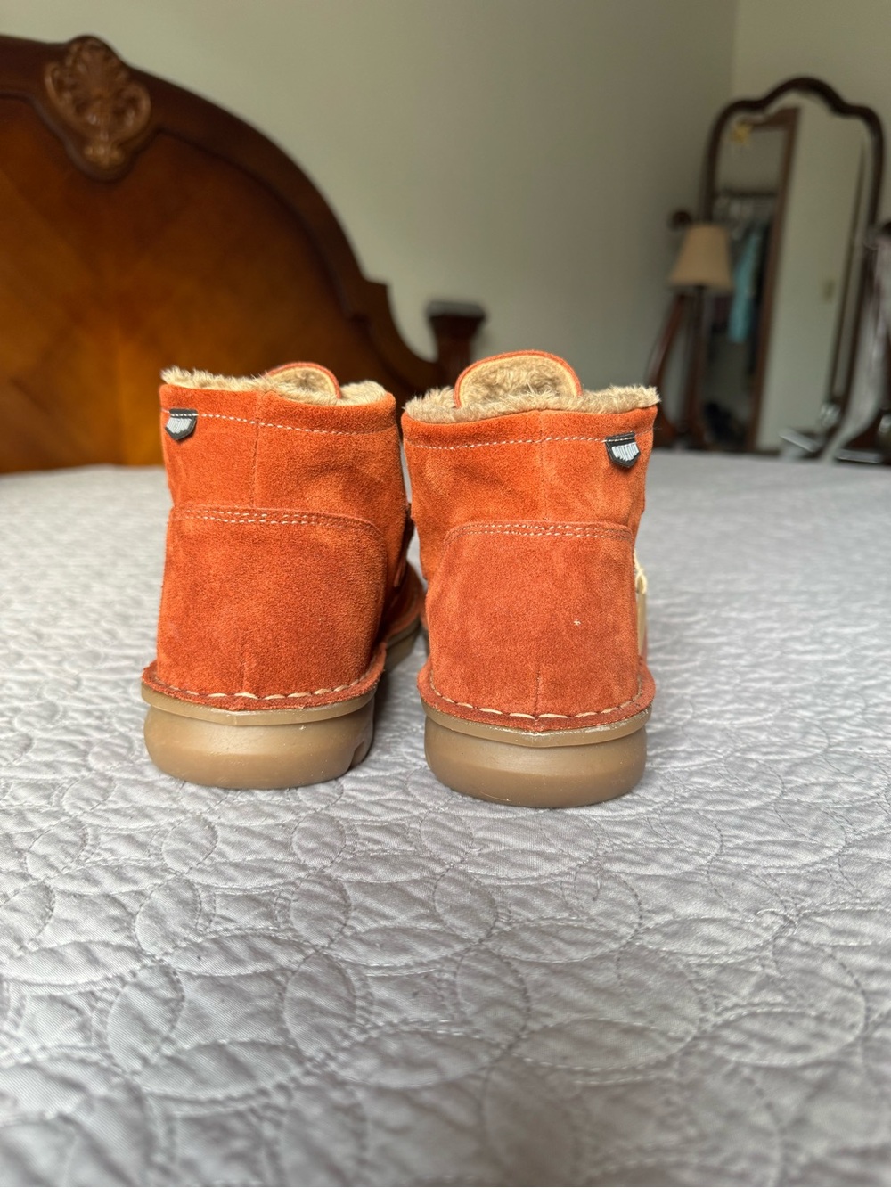 Women’s Suede Chukka Boots in Orange - Picture 3 of 5